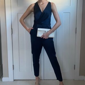 Banana Republic Navy Blue Silk Jumpsuit Size 0